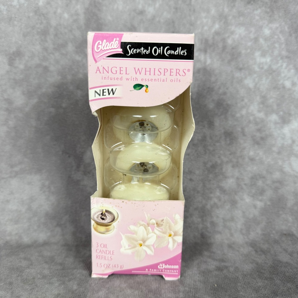 Glade Angel Whispers Scented Oil Candle Refills 3 Count 1.5 oz New Vintage